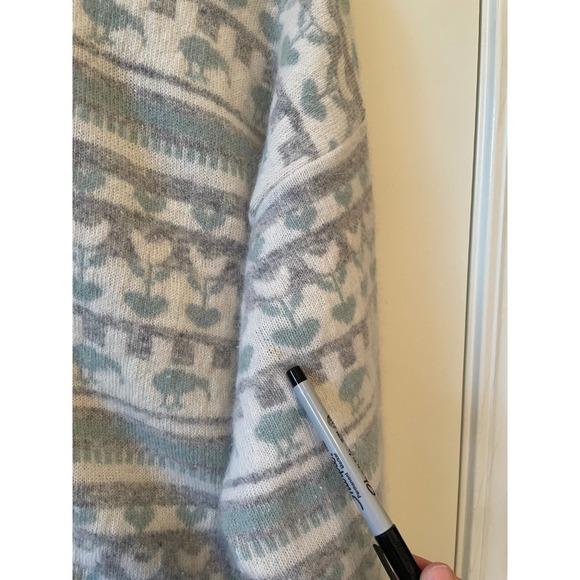 Vtg Colonial Concepts New Zealand Lambswool Angora Cardigan Size L Kiwi Birds - Picture 8 of 8